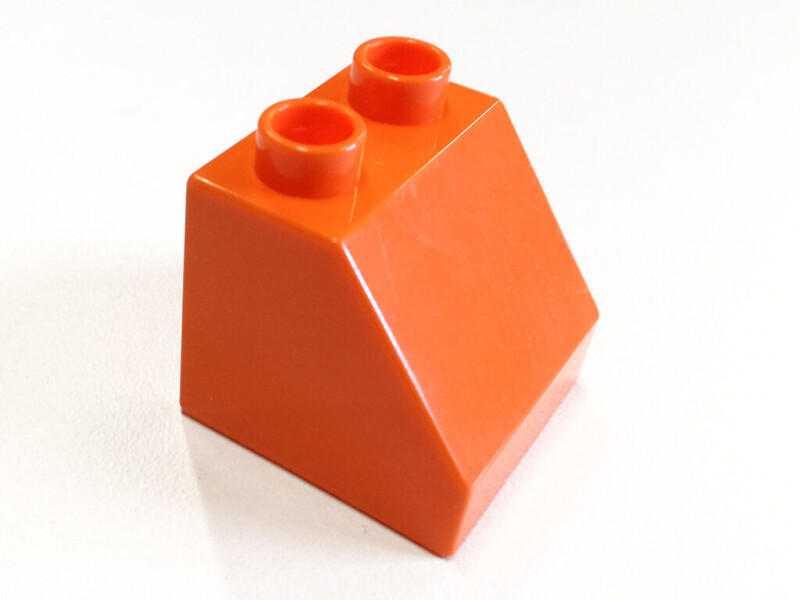 L-W Toys Junior Kostka 1x2 zkosená oranžová